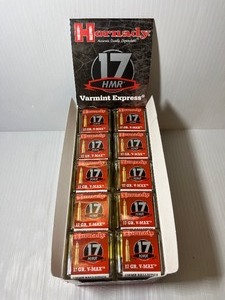 lot 1428 image: (10) Hornady Ammo, 17 HMR, Varmint Express, 17 Gr. V-Max, 83170, 50 Rd per box