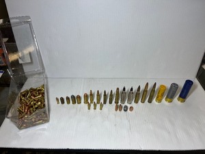lot 1442 image: Box of various ammo bullets