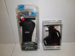 lot 1412 image: (2) Firearm Holsters Uncle Mikes Sidekick Hip Holster Versacarry Underground Guardian Arch Angel Leather Holster