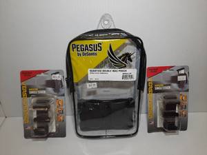 lot 1381 image: (3) Firearm Accessories (2) VersaCarrier Magazine Carrier Pegasus Quantico Double Mag Pouch