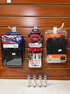 lot 1362 image: (7) Firearm Accessories DeSantis Elastic Belly Band Real Avid Multi-Kit Gun Cleaning Bulldog Magazine Pouch Gunslick Brushes