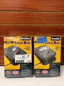 lot 1403 image: (2) SnapSafe Lock Box with two key