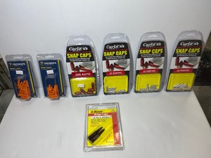 lot 1460 image: Snap Cap Packs, (1) A-Zoom 5.45 x 39 mm (3) Carlsons .22 Rimfire (1) Carlsons .380 (2) Pachmayr .22 LP