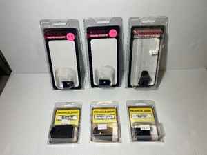 lot 1455 image: Firearm Accessories (2) Ruger LCPII Mag Floor Plate, PM143 (1) Ruger SR9CSR40C EXT Floor plate (3) Pearce Grip