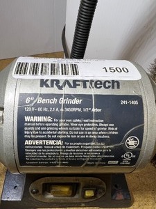 lot 1500 image: KraftTech 6 inch Bench Grinder with light