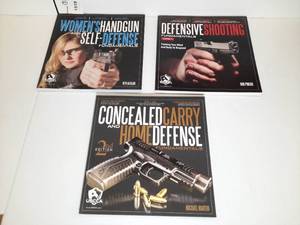 lot 1519 image: (3 Training Books) Concealed Carry and Home Defense 2nd Edition Womens Handgun and Self-defense Fundamentals Defensive Shooting Fundamentals by Ron Pincus.
