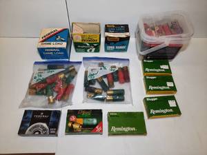 lot 1522 image: (10) boxes of Ammo  (2) Bags of Shotgun Shells