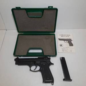 lot 1544 image: Kimar Automatic Blank Pistol Model 92 Auto in case with magazine