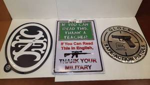 lot 1675 image: Brand Signs FNH GLOCK Thank Your Military