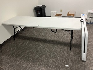 lot 1613 image: (2) COSCO White Folding Tables with easy-to-carry handle