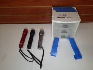 lot 1592 image: (3)  Vipertek Stun Gun tasers with tactical LED flashlight, rechargeable