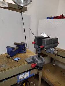 lot 1701 image: 2 table vises. Real Avid Master Gun Vise Irwin Vise