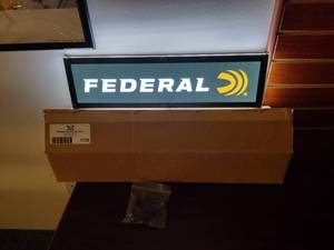 lot 1725 image: Federal Ammo Electric Sign with hanging chains