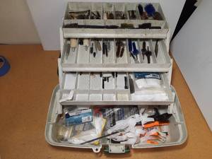 lot 1739 image: Gun Cleaning Tools in Plano tool box.
