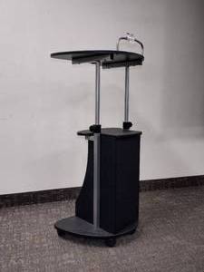 lot 1755 image: Mobili Sit-to-Stand Rolling Adjustable Height Laptop Cart with Storage