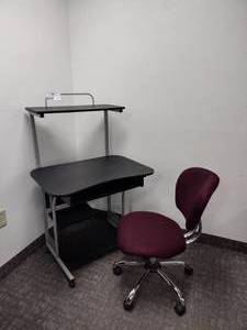 lot 1756 image: Adjustable Rolling Work Station with Task Chair.