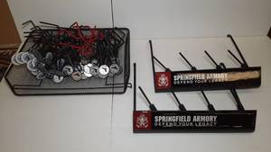 lot 1768 image: Gun Storage Solutions (2) Springfield Armory Handgun Counter display Pistol Holders H&K, S&W, Glock