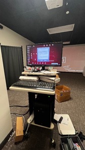 lot 1 image: Ti Outdoors Gunfighter Simulation Training System 2 Ti Laser Guns, BASLER Camera, Custom Built Computer ViewSonic Projector, Dolby Suround Sound Speakers & Sub-Woofer