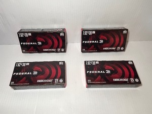 lot 1025 image: (4) Federal American Eagle, Full Metal jacket, 7.62x39 Soviet, 124 GR Rifle Cartridges