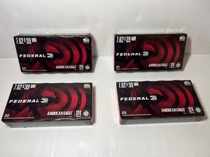 lot 1061 image: (4) Federal American Eagle, Full Metal jacket, 7.62x39, 124 GR Rifle Cartridges