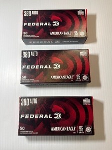 lot 1065 image: (3) Federal American Eagle Cartridges 380 AUTO, 95 Grain FMJ, AE380AP