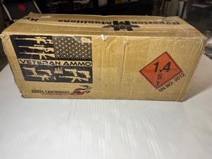 lot 1226 image: 1 case of Veteran Ammo Hunting Slugs, 410 ga., 2 12 in., 1500 FPS, 25 per box and 10 boxes per case.