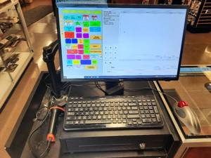 lot 1605 image: (9) Technology POS Equipment HP Compaq Elite 8300 PAX S300 Retail Pin PadLaser Barcode Scanner