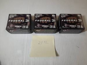 lot 1834 image: (3) Federal Personal Defense Pistol Cartridges, 45 Auto, Punch JHP, 230 GR, 20 RD