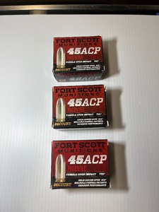 lot 1843 image: (3) Fort Scott Munitions 45ACP, Tumble Upon Impact (TUI), 20 RDS