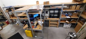 lot 1685 image: (7) Steel component shelving racks