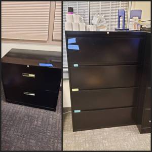 lot 1926 image: (3) Steel filing cabinets Steelcase