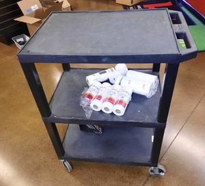 lot 1950 image: The Tuffy Rolling Utility Cart, 3 shelves