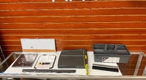 lot 1960 image: Office Equipment Document Frame White boards, Paper Cutter, 3-hole Punch
