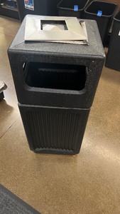 lot 1935A image: Commercial Square Trash Can with Dome lid, and a removable ashtray