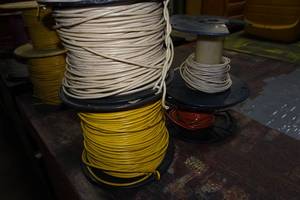 lot 34 image: Spools of 14 and 16 Gauge Stranded Copper Wire