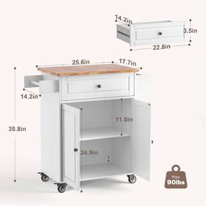 Gizoon Kitchen Island Cart with Storage