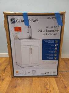 GLACIER BAY ALL IN ONE 24 LAUNDRY SINK CABINET