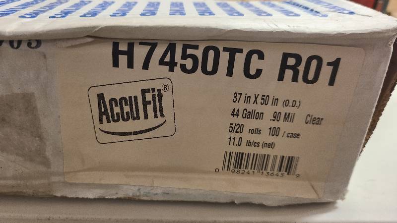 lot 546 image: W Case of Accufit 44 Gallon Can Liners
