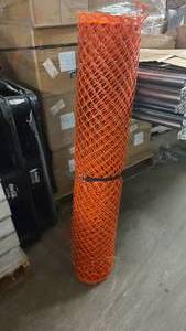 lot 14 image: Orange roll of snow fencing or barrier material