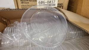 lot 122 image: 2 Boxes of Round pp Flat Lids 200 Count