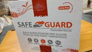 lot 138 image: New Safe Guard Black Nitrile Powder Free Gloves in Large Size