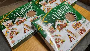 lot 238 image: 3 Green Boxes of Gingerbread Village Construction Kits