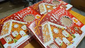 lot 243 image: 3 Red Boxes of Individual Gingerbread House Construction Kits