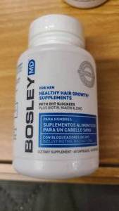 lot 270 image: 2 Bottles of Bosley For Men Hair Growth Supplements with DHT Blockers