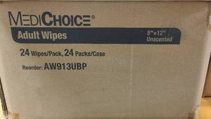 lot 277 image: Box of MedChoice Adult Wipes Unscented