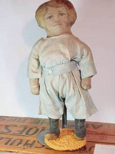 lot 298 image: Antique Printed Rag Doll