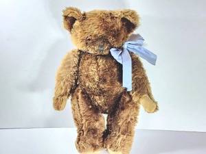 lot 338 image: Vintage Brown Teddy Blue-Ribbon