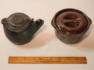 lot 360 image: Vintage Mini Toy Size Dutch Oven & Teapot