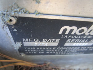 Vintage 1972 MotoSki snowmobile, 34...