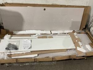 lot 103 image: Midtown Concept 2-shelf 70-inch TV Board, White - PLEASE READ